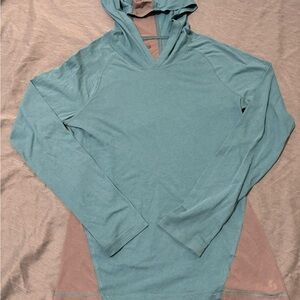 Teal and Gray Long Sleeve Hoodie